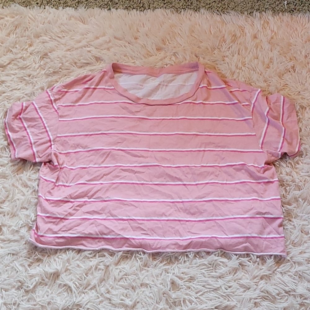 ⭐3 for $15 SALE!⭐ Pink striped top -- size L